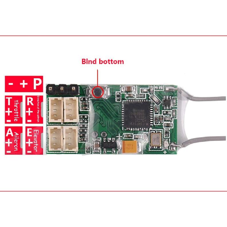 Acxico 2Pcs Mini CM410X 4 Channel DSMX DSM2 Receiver 2.4GHz PPM Port Support JR DX6I