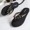 Fashion 2024 Hot Sale Shoes for Women Summer Women's Slippers Mixed Colors Brilliant Diamond Open Toe Low-heeled Beach Slippers Women
