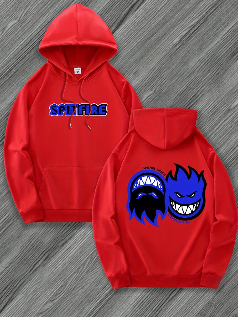 Men'S Casual Pullover with Kangaroo Pocket Comfortable All-Season Sweatshirt for Casual Attire Casual Wear HoodiePlayful