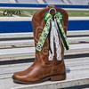 Boot Charm with Loop 2Pcs Ribbon Bow for Cowgirl Boots, Women Satin Western Decorations Hanging Ring, Universal Decoration Accessories