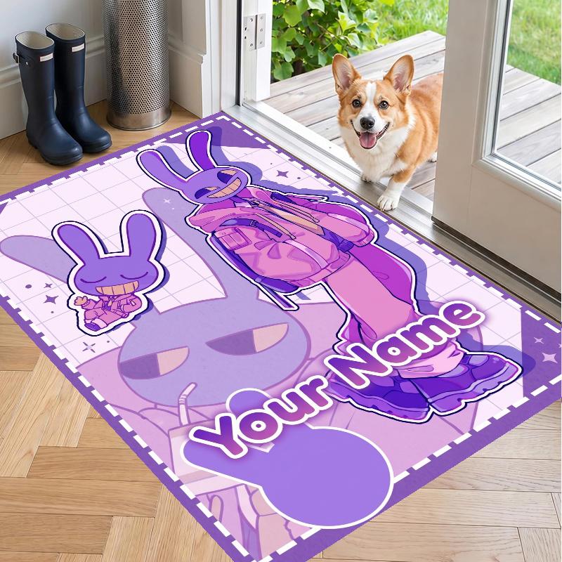 Custom Name Jax Crystal Velvet Floor Rug Personalized Text Soft Carpet Home Decor