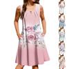 Women's Summer Casual Fashion Floral Print Pocket Dress