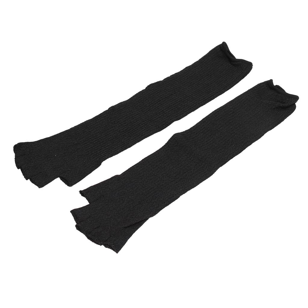 Arm Guards 45cm/17.7in Cut Resistant Half Finger Arm Sleeve for Kitchen Woodworking Gardening Black