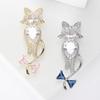 Micro-Inlaid Zircon Cartoon Cute Bow Cat Brooch, Simple And Fashionable Versatile Clothing Accessories Corsage