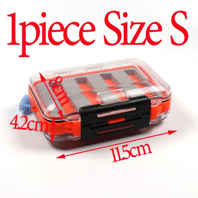 1PCS 2 Layer Fly Fishing Pocket Box Waterproof Case for Nymph Dry Wet Flies Trout Carp Salmon Fishing Fly Box S L