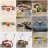 Colorful Stone Bohemian Braided Bracelets Retro Heart Bead Bangle Beads Weave Bracelets  Girls