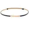 Fashionable Solid Color Gold Buckle Decoration Women Casual Slim Waist Belt For Fashion Dresses
