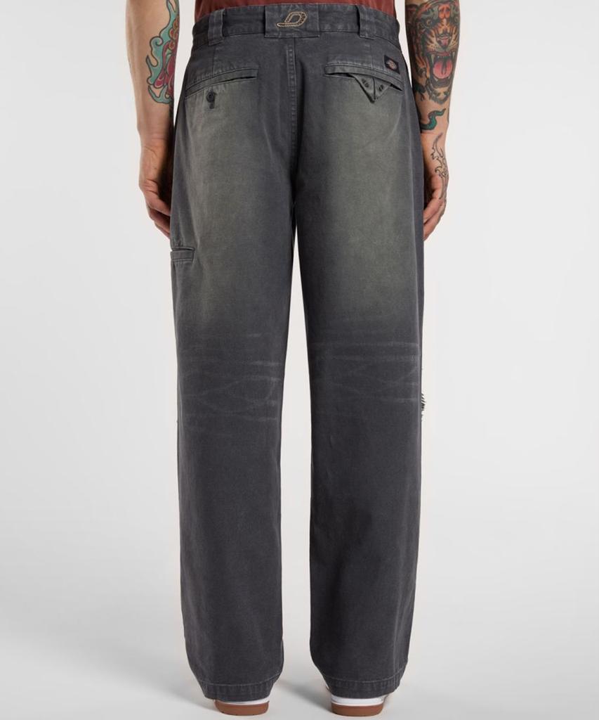 DICKIES Washed Snake Double Knee Pants Black