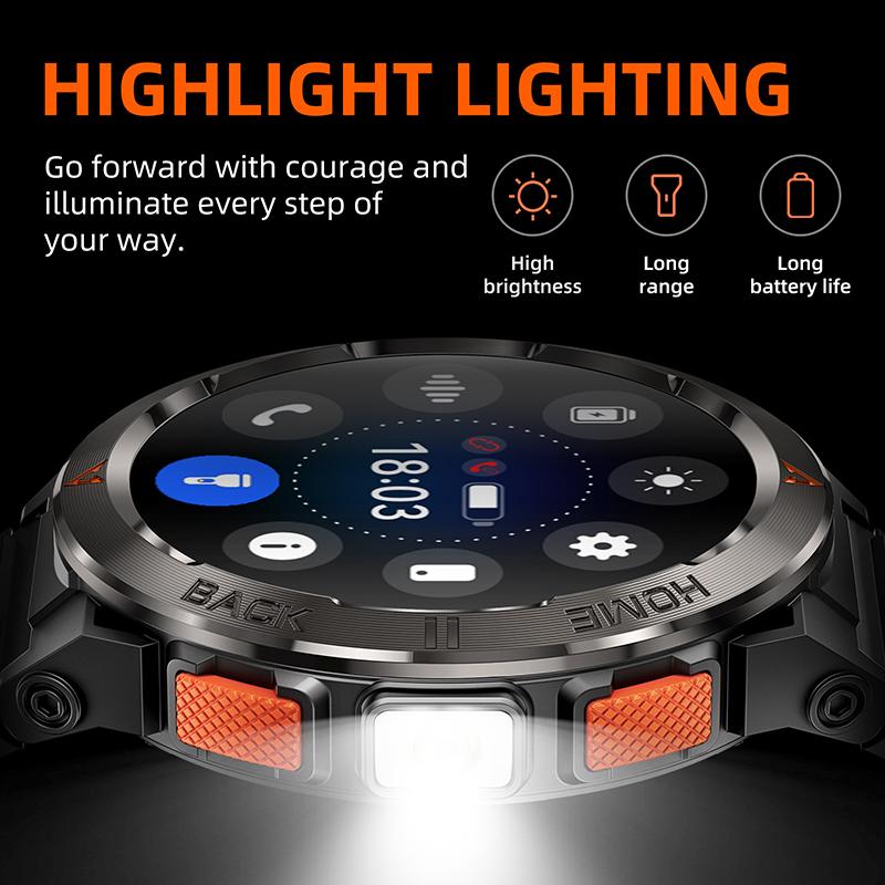 Умные часы с Bluetooth-звонком, GPS-позиционированием, компасом, фонариком, монитором сердечного ритма, измерителем артериального давления, водонепроницаемые