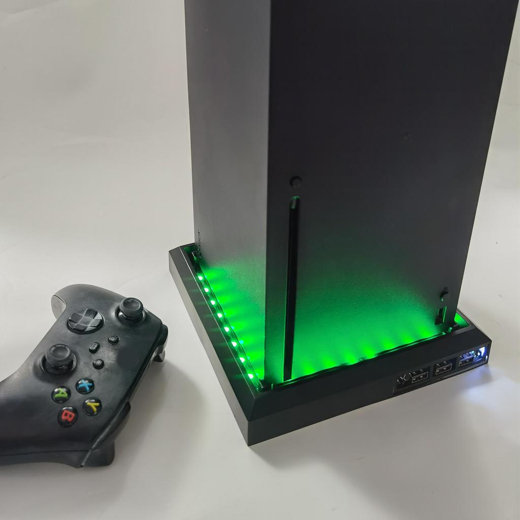 LED Light Stand Station for Xbox Series X/S 3 Ports USB Hub Colorful RGB Light Stand Console Decorative Light