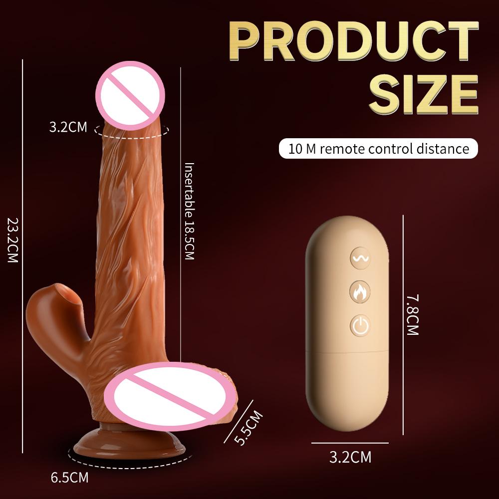 Реалистичный дилдо G-точка вибратор пульт управления сильная присоска телескопический нагрев 360° вращение взрослая секс-игрушка для женщин пары