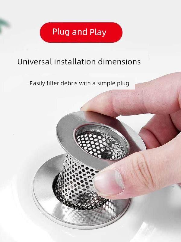 304 Stainless Steel Floor Drain Deodorizer, Sewer Filter Net, Anti-Clogging Device, Efficient Drainage, Universal for Sinks