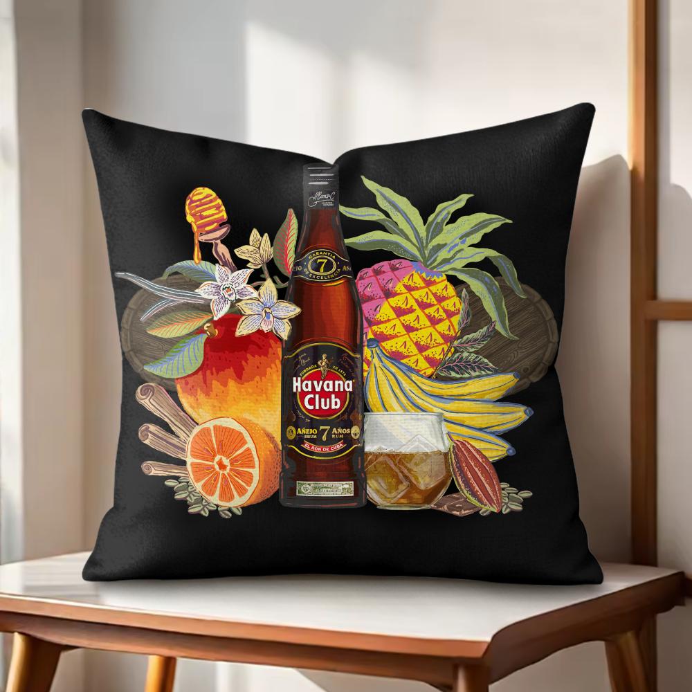 HHavanaS CClubS Cushion Cover Natural Linen Organic Fabric DoubleSided Printing Couch Pillow Covers Home Decor