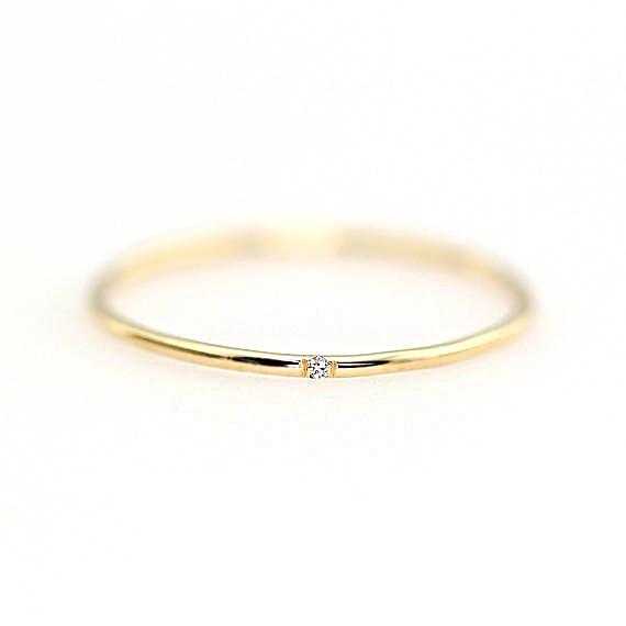 Minimal Zircon Simple Tiny Rings For Women 1mm Full Round Minimalist Thin Dainty Stacking Ring Fashion Jewelry Items KCR101
