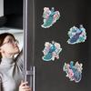 6Pcs Flower Parrot Fridge Stickers Diamond Painting Refrigerator Magnet Diamond Painting Fridge Magnet for Adults Kids Beginners