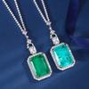 Jewelry Copper Bottom Gold Plated Fashion Imitation Emerald Paraiba Square 20 * 28 Pendant Necklace