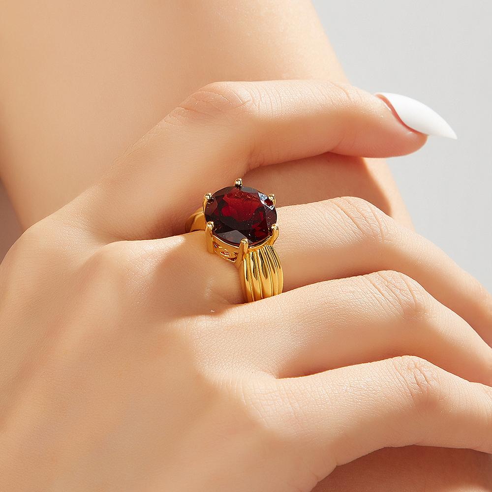 Новый легкий роскошный драгоценный камень натуральный гранат кольцо серьги кулон ожерелье комплект женский подарок на годовщину