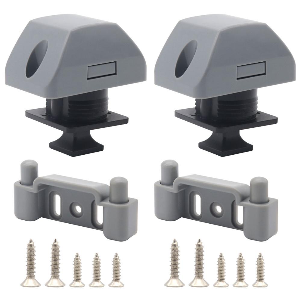 Square button lock+Fixed screw 15mm For RV Drawer Cupboard Door Caravan Cabinet