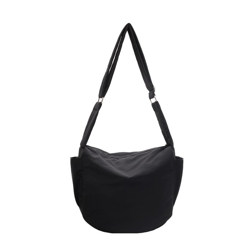 Commuter Light Casual Canvas Bag Women'S Large Capacity Solid Color Messenger Bag Women'S Versatile Niche Bag Dumpling Bag