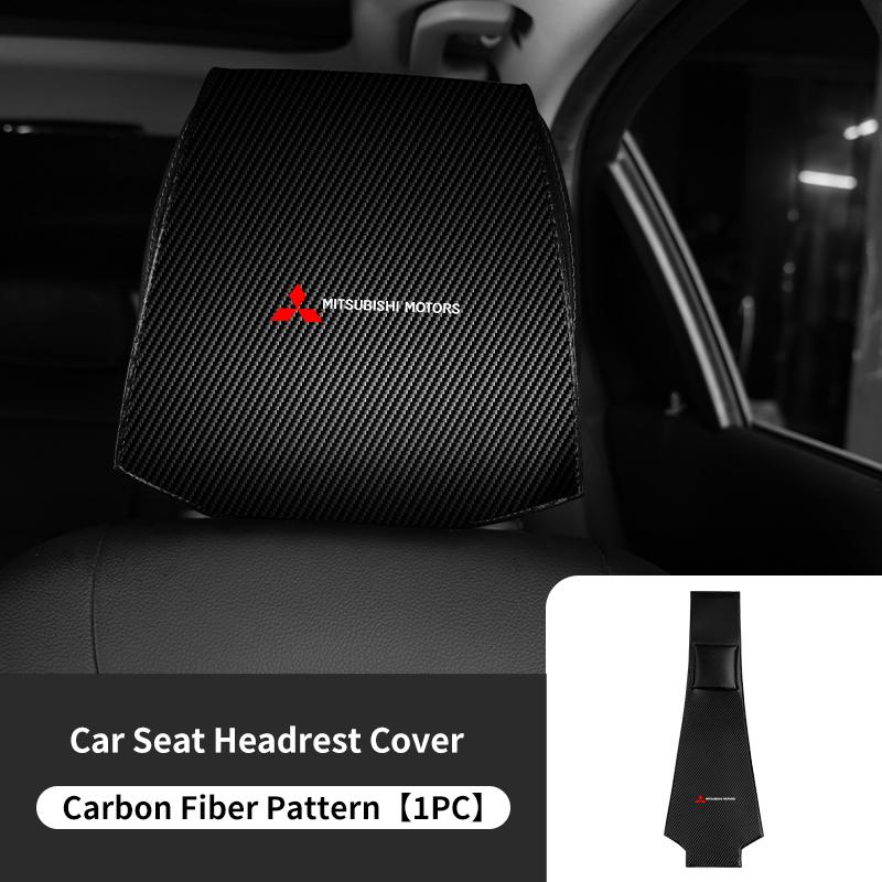 1/2PCS Leather Car Seat Headrest Protective Cover Interior Accessories For Mitsubishi Outlander Lancer Cross Colt Xpander Mirage