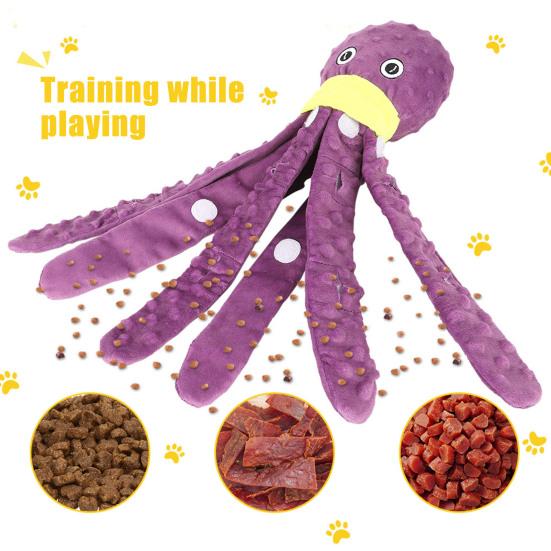 Большая пищащая игрушка для собак «Осьминог», интерактивная мягкая игрушка «Осьминог», неразрушимая игрушка для жевания и перетягивания каната в виде щенка для маленьких, средних и больших собак