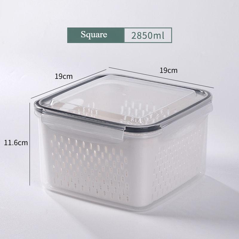 Refrigerator Storage Fridge Organizer Fresh Vegetable Fruit Boxes Drain Basket Storage Containers Pantry Kitchen Organizer( Round/Square/Rectangle)