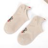 Cute Embroidery Love Heart Socks Fashion Funny Sokken Heel With Glitter Gold Silk Red Heart Ankle Socks Dropship