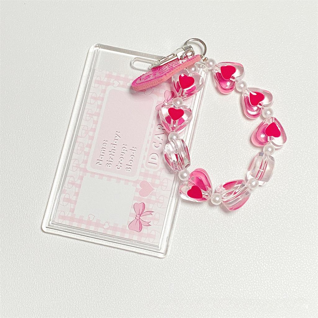 Kawaii 3-дюймовый держатель для фотокарт Kpop, акриловый кристалл, кредитный ID, держатель для фотобанковской карты, защитный чехол для автобусной карты, подвеска-брелок