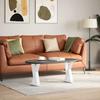 Coffee Table Legs 2 pcs White 38 x (42 43.3) cm Steel