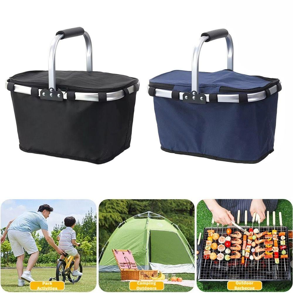 Folding Insulated Bag Portable Shopping Basket New Insulated Basket  Outdoor
