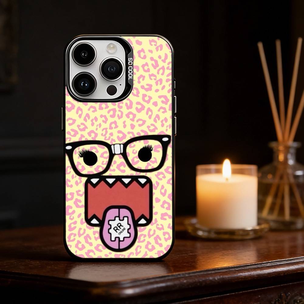Милый Чехол для Телефона Domo-kun Чехол для Телефона Для iPhone 17 16 15 14 13 12 11 Pro Max Plus Серебристый Матовый Черный Чехол
