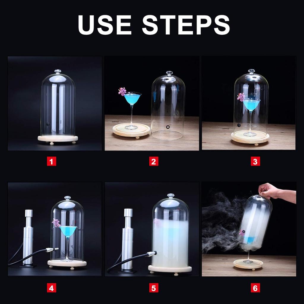 DOITOOL Smoking Cloche Dome Cover Glass Food Cover for Smoke Infuser Smoker Smoking Infusion Plates Bowls and Glasses
