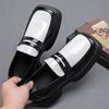 Мода Новые Мужские Черно-Белые Смешанные Толстая Подошва Увеличивающие Рост Повседневная Обувь Мужские Лоферы с Ремешком-Монком Tenis Masculino Zapatos Hombre