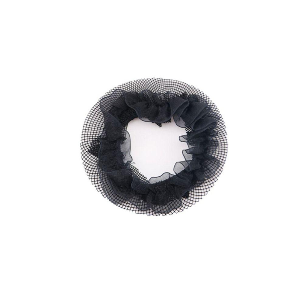 Сетка для волос в стиле балета с завязками, регулируемая, для девочек, снуд, милая эластичная сетка для волос для детей