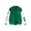 Li Ning Color Block Printed Letter Polo Collar Loose Jacket Women Jacket Cool-Green Cream-White AJMU003-1