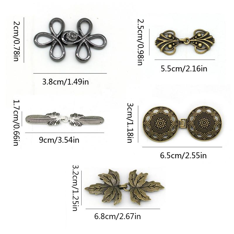 1 пара зажимов для кардигана, застежка для плаща, мини-пряжка из сплава, пришитая к одежде Cheongsam