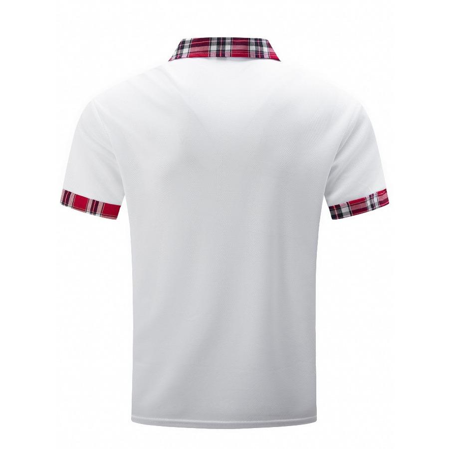 Летняя рубашка поло в клетку, мужская белая, черная, серая, синяя, с карманами на молнии, мужские спортивные рубашки поло с короткими рукавами