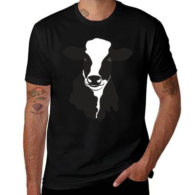 Cow Tshirt Basic Solid Color Short Sleeve Tshirt