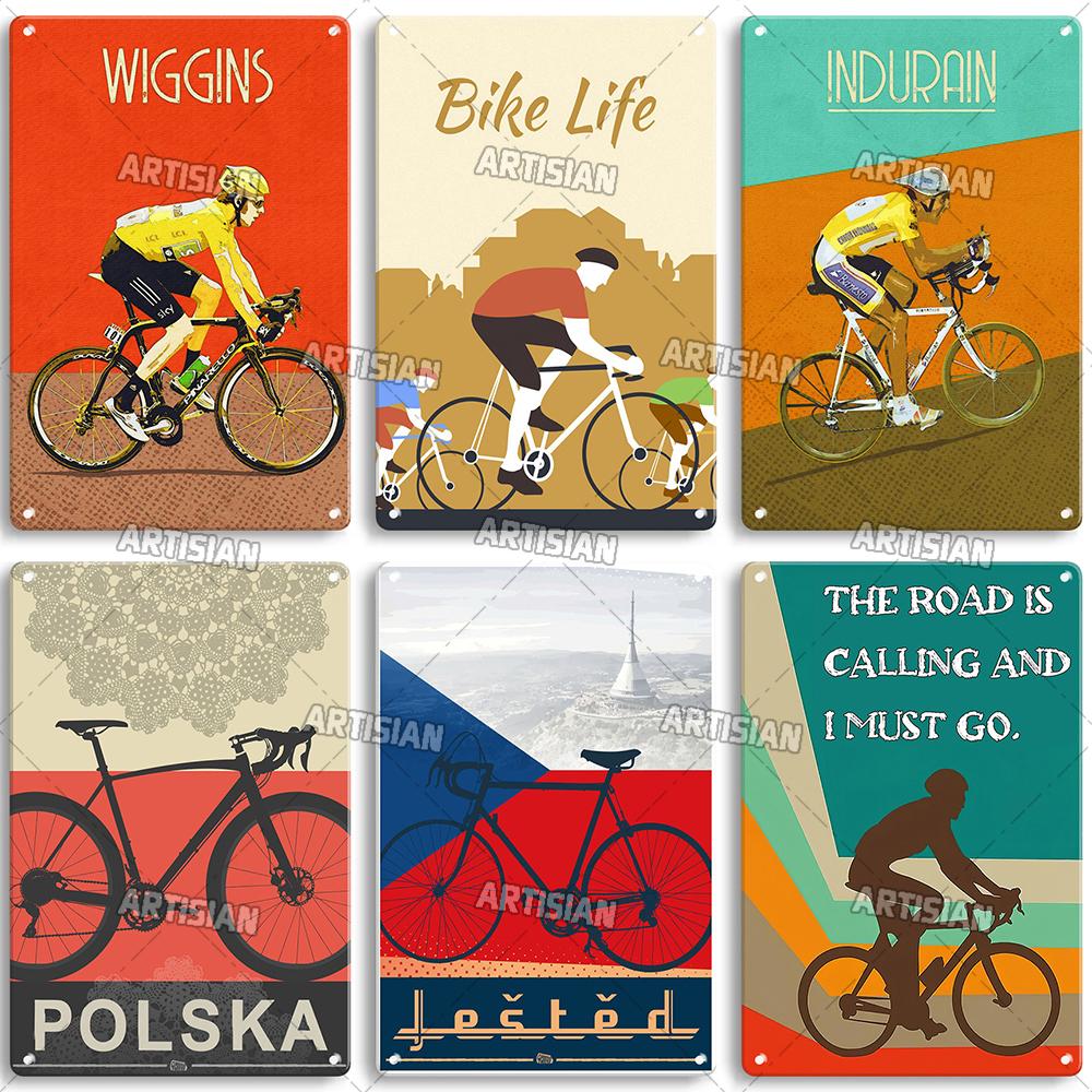 Артизанальный велосипедный металлический знак, велосипедный постер, декоративная тарелка для езды на велосипеде, настенный декор, гараж, бар, паб, клуб, отель, кафе, кухня