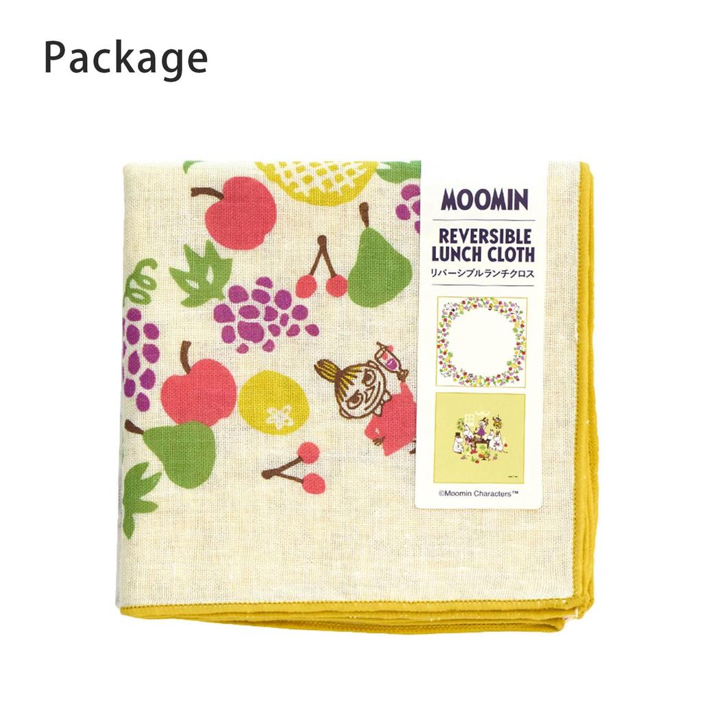 JIKAN STYLE Moomin Nordic Lunch 48 X 48 Cm To 12 X 12 05934 Goods, Gift, Cloth/Bento Wrap, 100% Cotton, Fruit, Yellow, Approx. (Folds Approx. Cm),