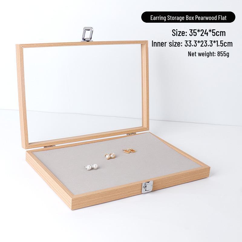 Шкатулка для украшений из розового дерева: Хранилище с чехлом для сережек, часов, браслетов и колец.