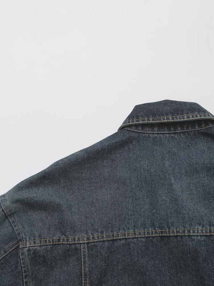 Женская модная джинсовая куртка и прямые брюки с высокой талией 8197003 8197002