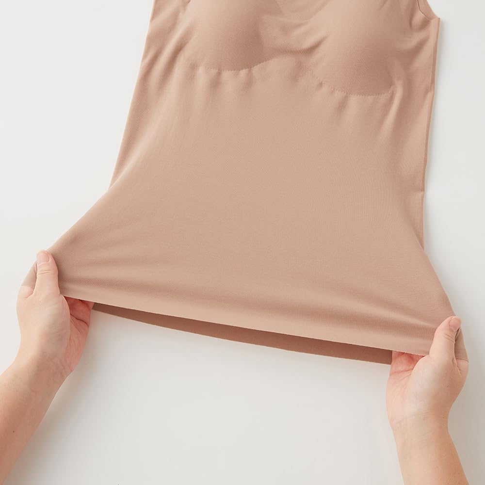 Топ-бра Gunze Kirei Labo с чашками, майка, теплое нижнее белье для сухой и чувствительной кожи KL9858N (бесшовный), Влагоотводящий, Теплогенерирующий, Матовый, Теплый, Топ,