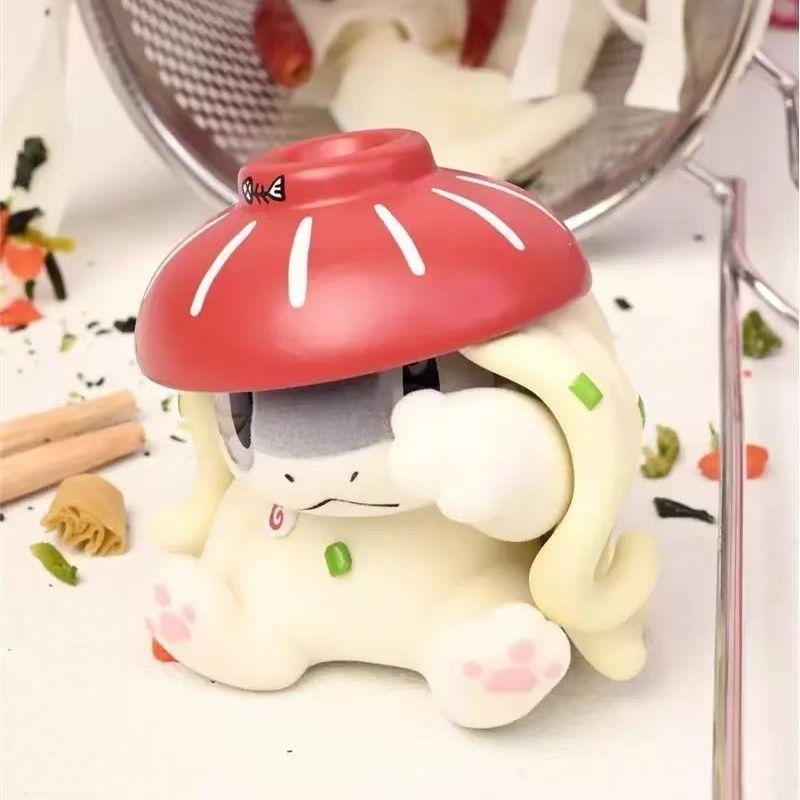Новая оригинальная фигурка Sharkitty Серия Ver.1 с флоковым покрытием Кавайное животное Коробка-сюрприз Декор для стола Украшение Подарок на день рождения