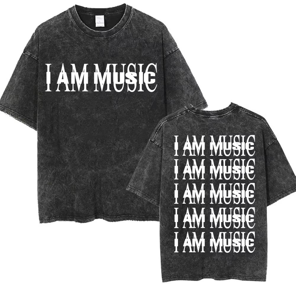Ретро стираная футболка Playboi Carti I AM MUSIC с логотипом Opium Ken Carson Narcissist Tour Antagonist Rap Футболки Мужские футболки