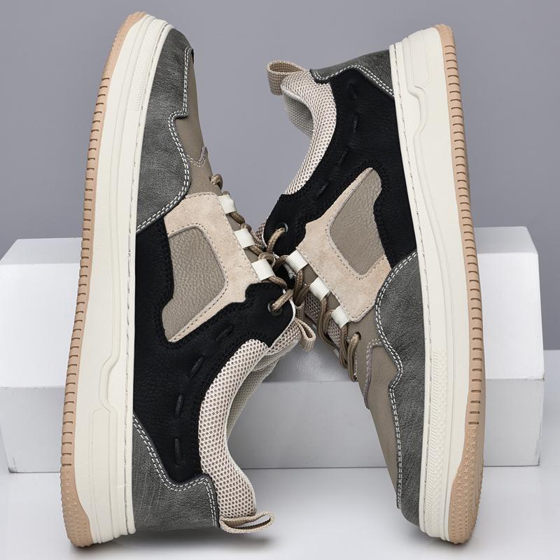 Повседневная обувь из натуральной кожи, универсальная мужская вулканизированная обувь, новая тенденция, удобная обувь для скейтборда, нескользящие мужские кроссовки