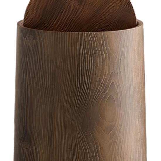 Мусорное ведро для ванной комнаты с деревянной текстурой и крышкой-качалкой, большой вместимости, вращающийся дизайн