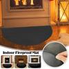 Fireproof Hearth Rugs Fireplace Rug Half Round Floor Rug 2-Layer Fiberglass Non-slip Fireproof Mat Stove Indoor Outdoor