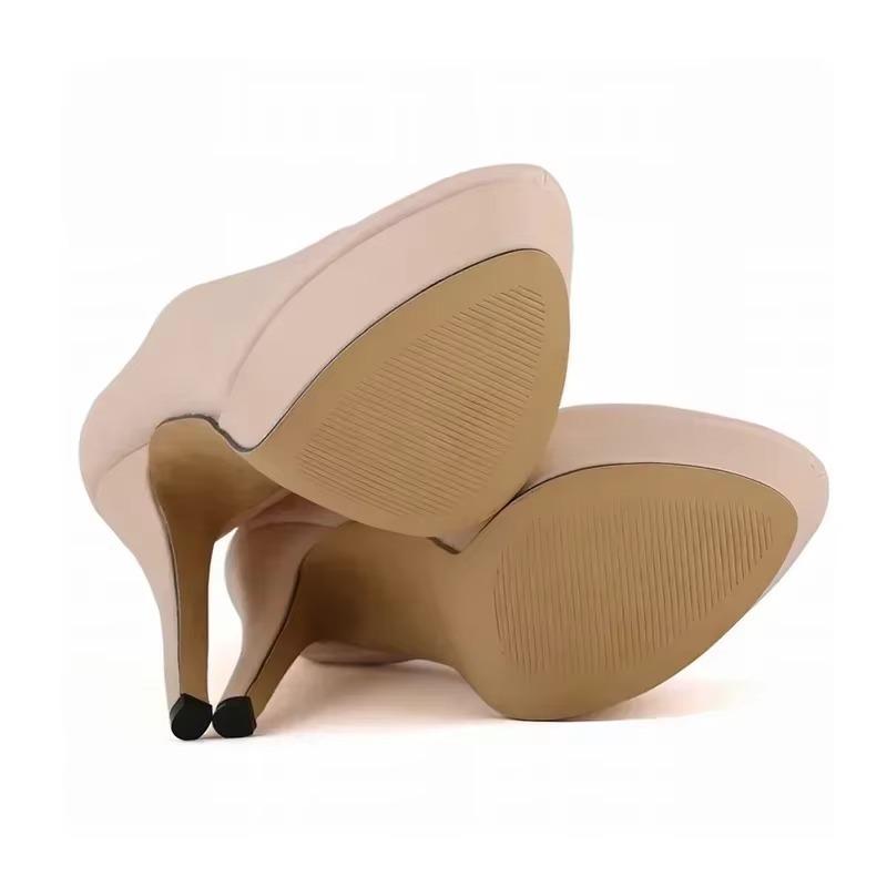 Women Boots Sexy Stilettos Fashion Autumn Winter 14cm Round Toes High Heels Ladies Casual Platform Pumps Leather Party Shoes