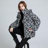 Thick and Warm Hooded Cotton Coat with Loose Fit and Print Clothes for Winter